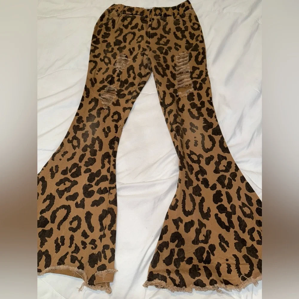 Bundle Kids' Brown and White Animal Print Jeans‎